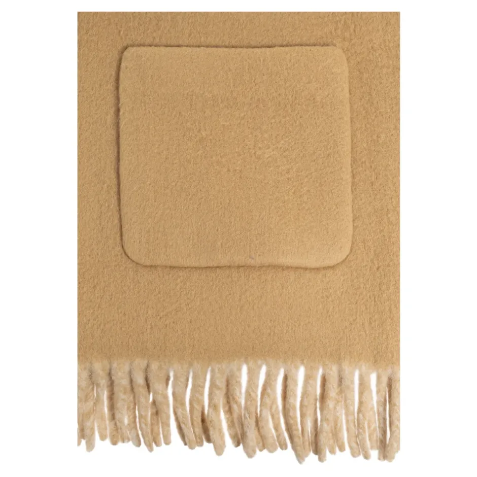 Logo Alpaca Wool Blend Hooded Scarf Halstørklæder Og Tørklæder