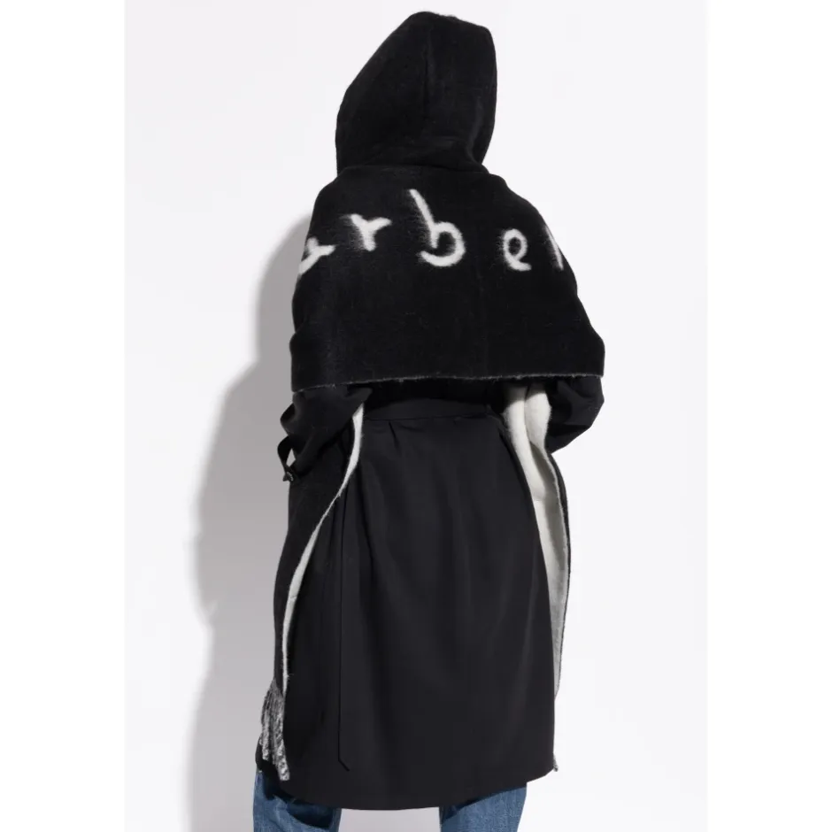 Online Logo Alpaca Wool Blend Hooded Scarf Halstørklæder Og Tørklæder