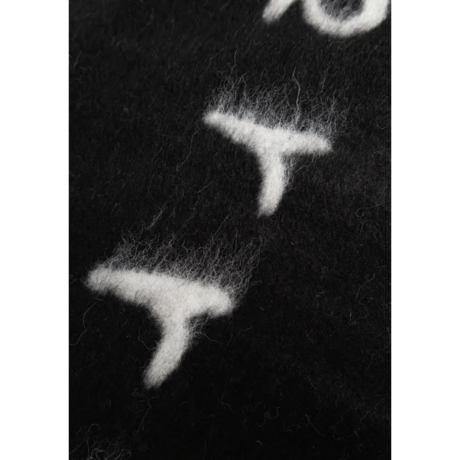 Online Logo Alpaca Wool Blend Hooded Scarf Halstørklæder Og Tørklæder