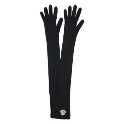 Logo Patch Virgin Wool Long Gloves Dame Handsker