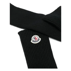 Logo Patch Virgin Wool Long Gloves Dame Handsker