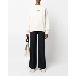 Hot Logo Print Bomulds Sweater Dame Sweatshirts