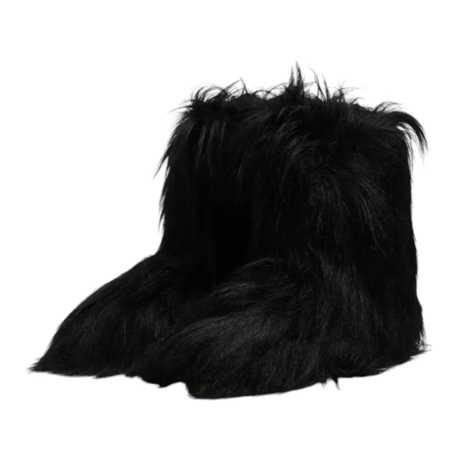 Online Luksuriøse Faux Fur Mid-Calf Støvler Vinterstøvler|Støvler
