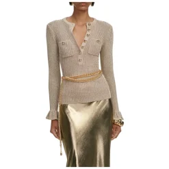 Best Lurex Ribbed Top Dame Striktrøjer & Sweatere
