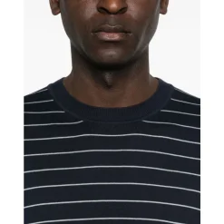 Clearance Maglia girocollo in maglia manica corta a righe Strik