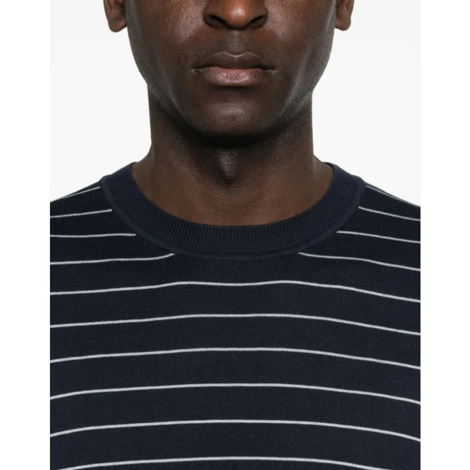 Clearance Maglia girocollo in maglia manica corta a righe Strik