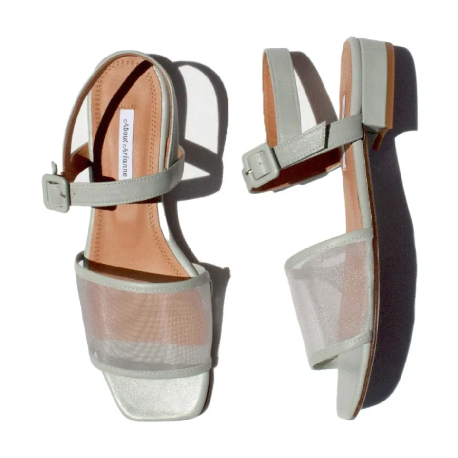 New Marini Mesh-Panelled Lædersandaler Dame Sandaler
