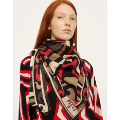 Online Marmo Print Silke Uld Pashmina Dame Tørklæder