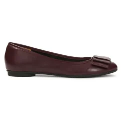 Sale Maroon ballerinaer med en sløjfe Dame Ballerina Sko
