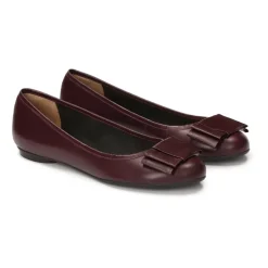 Sale Maroon ballerinaer med en sløjfe Dame Ballerina Sko