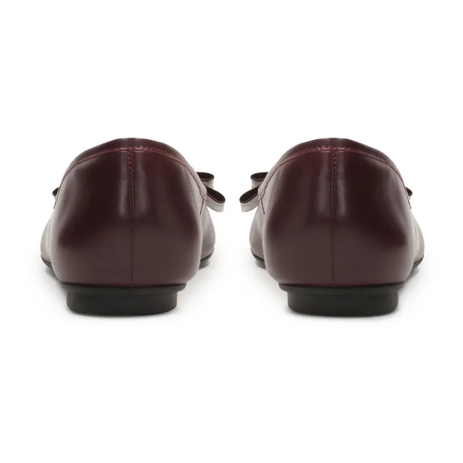 Sale Maroon ballerinaer med en sløjfe Dame Ballerina Sko