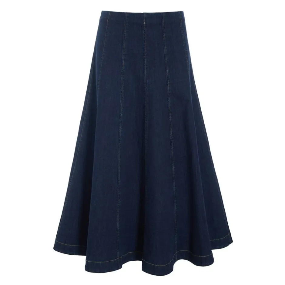 Maxi Nederdel Mørk Jeans Dame Nederdele