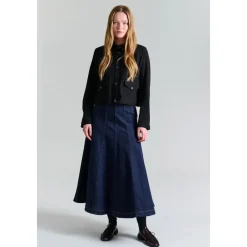 Maxi Nederdel Mørk Jeans Dame Nederdele