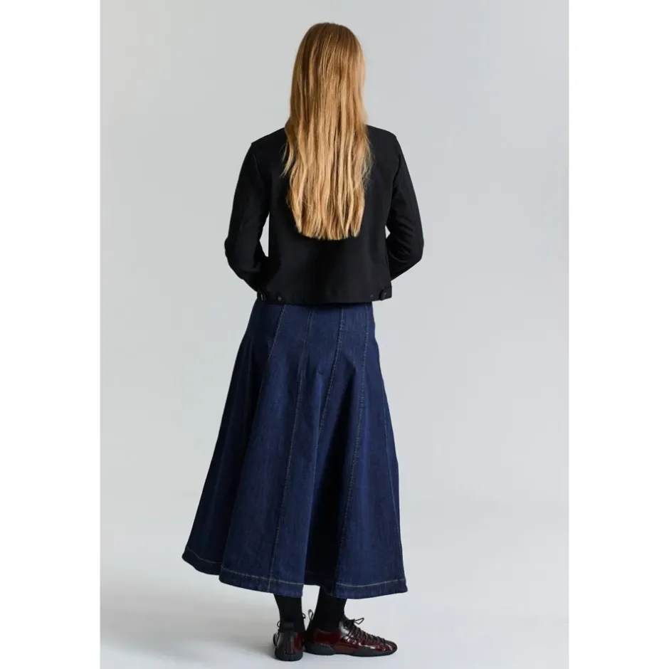 Maxi Nederdel Mørk Jeans Dame Nederdele