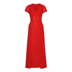 Clearance Maxi V-Neck Kjole Dame Kjoler
