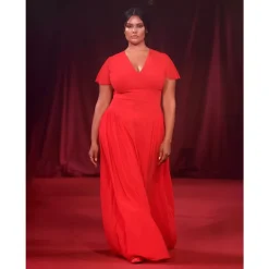 Clearance Maxi V-Neck Kjole Dame Kjoler