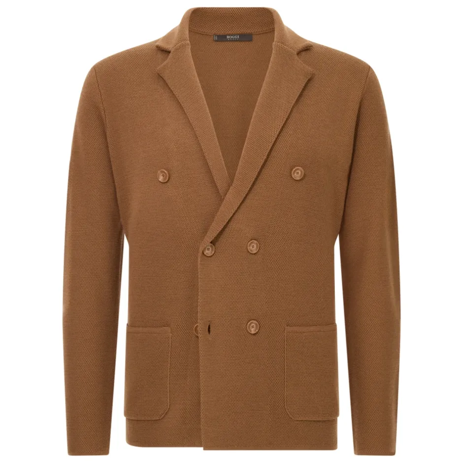 Sale Merino uld dobbeltradet jakke Strik