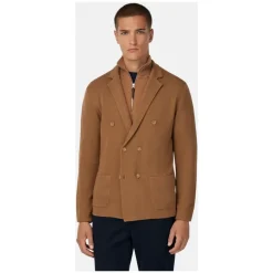Sale Merino uld dobbeltradet jakke Strik