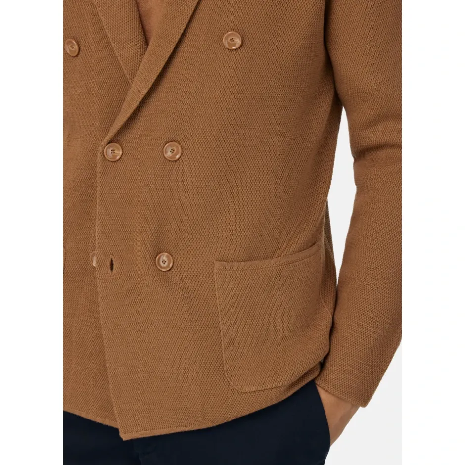Sale Merino uld dobbeltradet jakke Strik