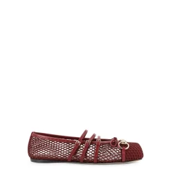 Best Mesh Firkantet Tå Læderrem Sko Dame Ballerina Sko