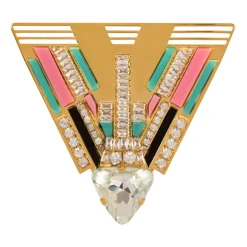 Online Messing og krystal Art Deco broche Dame Smykker