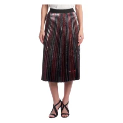 Discount Metallic Gradient Plisseret Midi Nederdel Dame Nederdele
