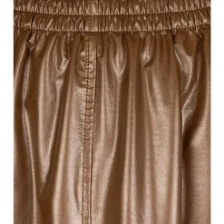 Clearance Metallic PU Lang Nederdel i Bronze Dame Nederdele