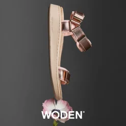 Outlet Metallic Rose Lædersandal Dame Sandaler
