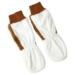 Outlet Mid Arm Length Knitted Fur Gloves Dame Handsker