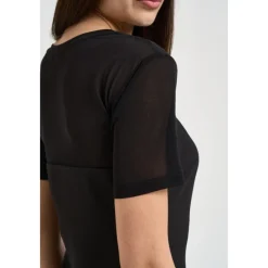 Discount Midi-kjole i twill med rynkeeffekt Dame Kjoler