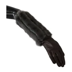 Sale Midt Arm Længde Læder Pels Handsker Dame Handsker