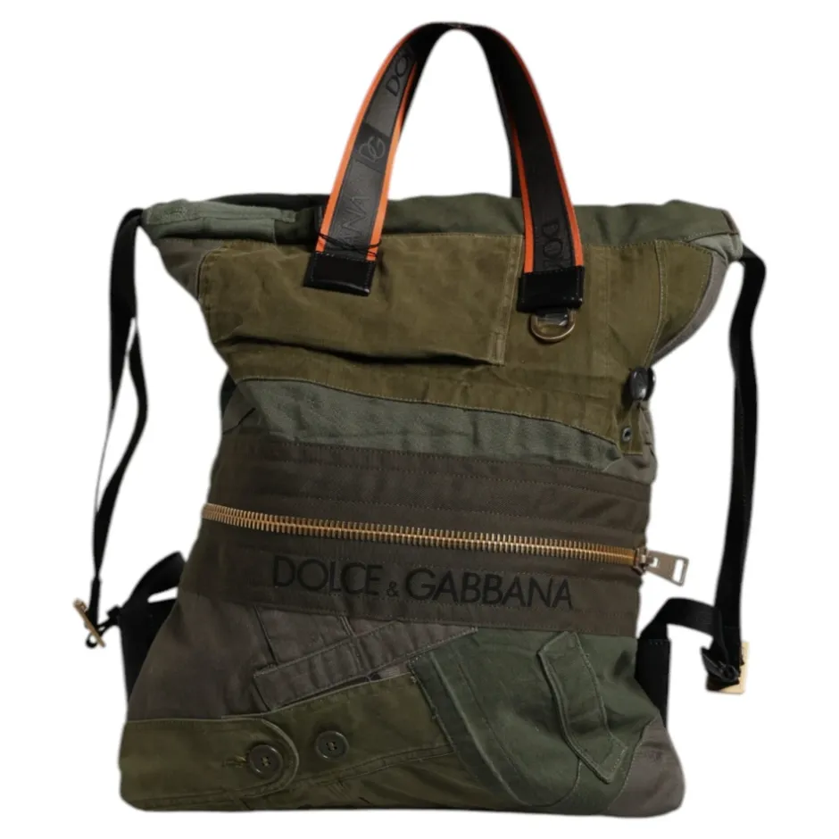 New Military Green Patchwork Rucksack Rygsæk Dame Rygsække
