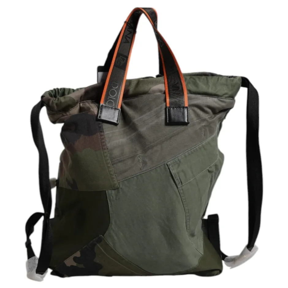 New Military Green Patchwork Rucksack Rygsæk Dame Rygsække
