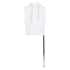 Clearance Milk White Cotton Hooded Tunic Trøjer