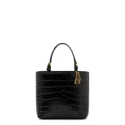 Best Mini Læder Tote Bag med Logo Charms Dame Bæltetasker