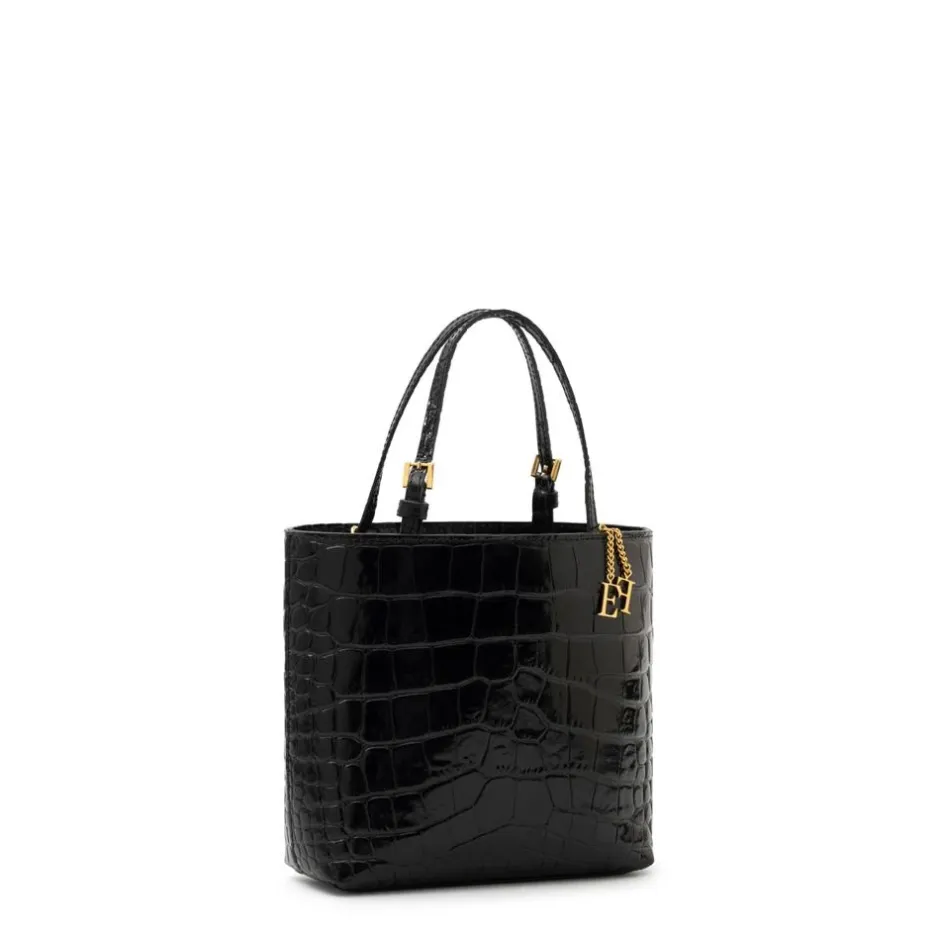 Best Mini Læder Tote Bag med Logo Charms Dame Bæltetasker