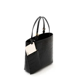 Best Mini Læder Tote Bag med Logo Charms Dame Bæltetasker