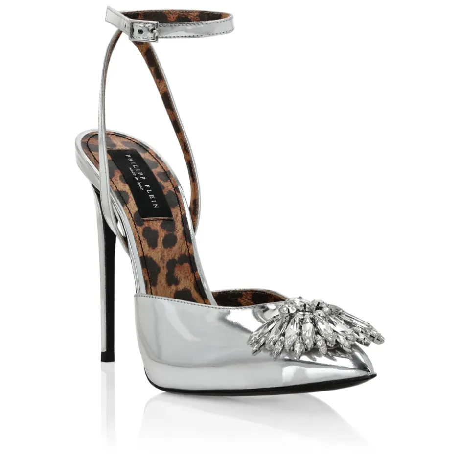 Discount Mirror Leather Decollete Hi-Heels Brooches Dame Pumps|Stiletter