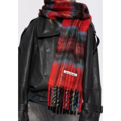 Mohair Check Scarf Halstørklæder Og Tørklæder