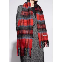 Mohair Check Scarf Halstørklæder Og Tørklæder