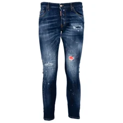 Clearance Mørk Neon Splash Ripped Jeans Jeans