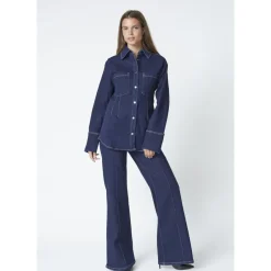 Sale Mørke Wide Jeans Bukser Dame Jeans
