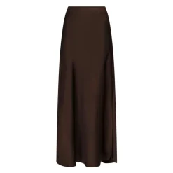Outlet Mørke Vicky Heavy Satin Nederdel Dame Nederdele
