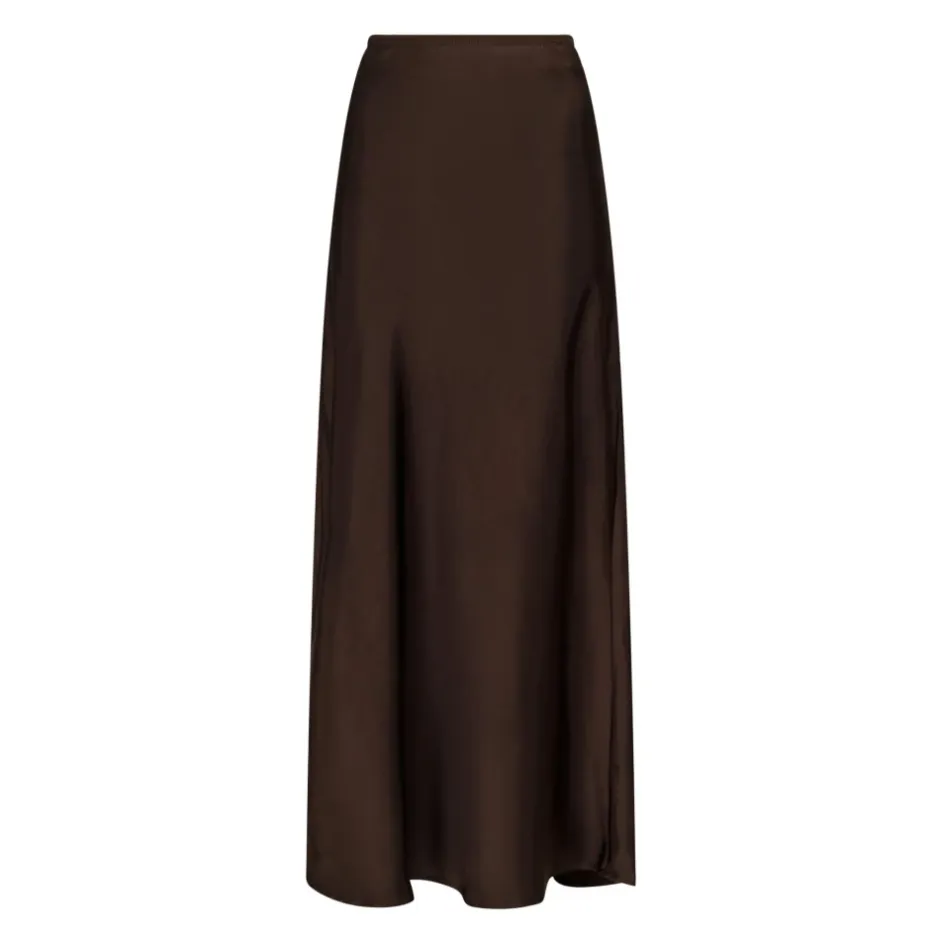 Outlet Mørke Vicky Heavy Satin Nederdel Dame Nederdele