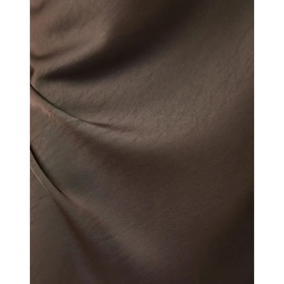 Outlet Mørke Vicky Heavy Satin Nederdel Dame Nederdele
