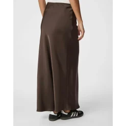 Outlet Mørke Vicky Heavy Satin Nederdel Dame Nederdele