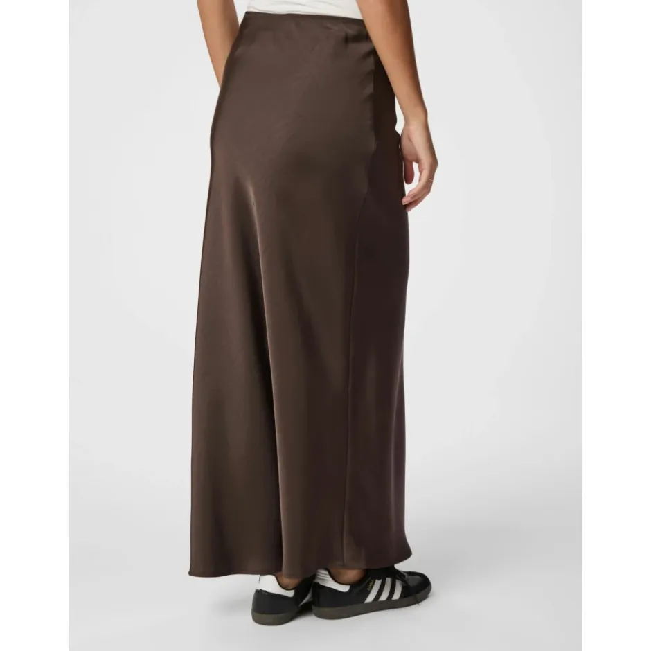 Outlet Mørke Vicky Heavy Satin Nederdel Dame Nederdele
