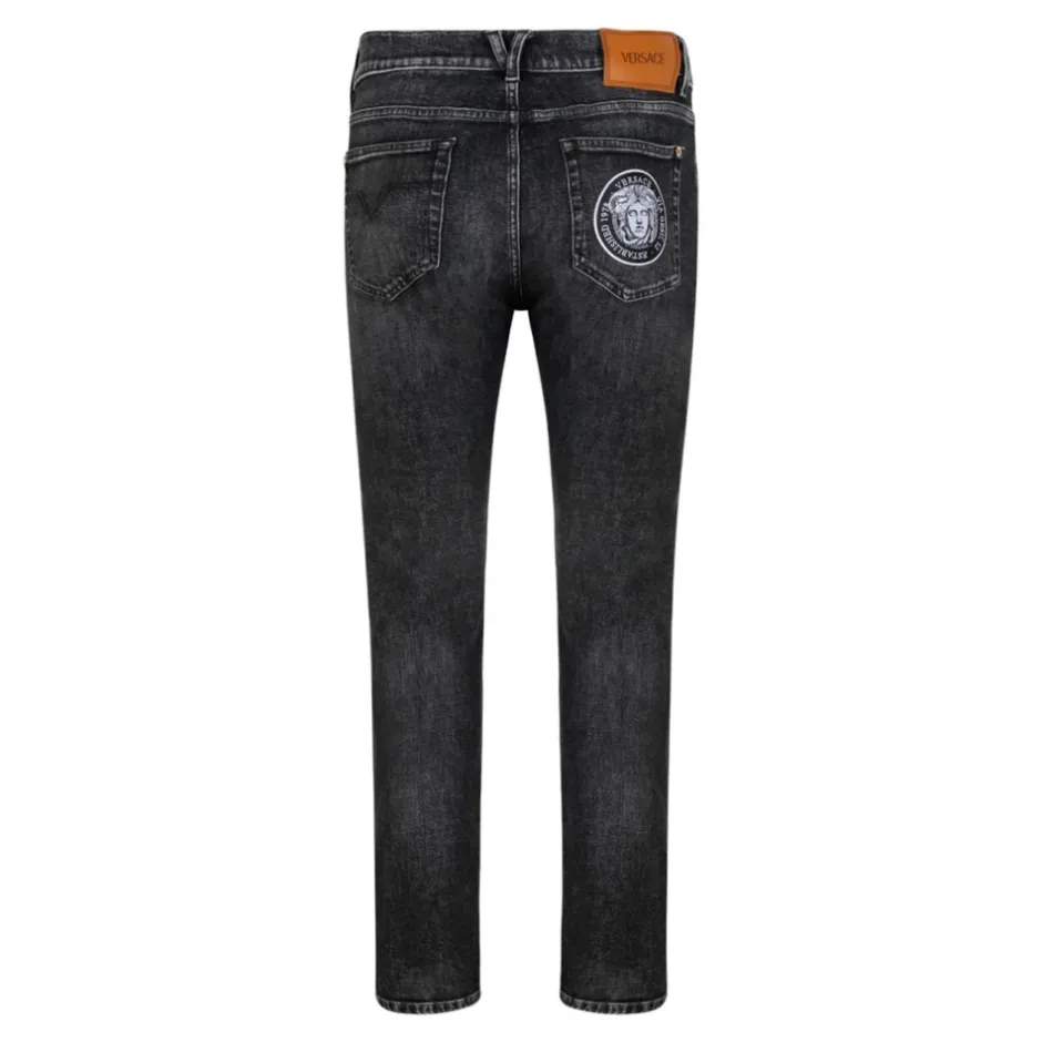 Hot Mørke La Medusa Broderi Jeans Jeans