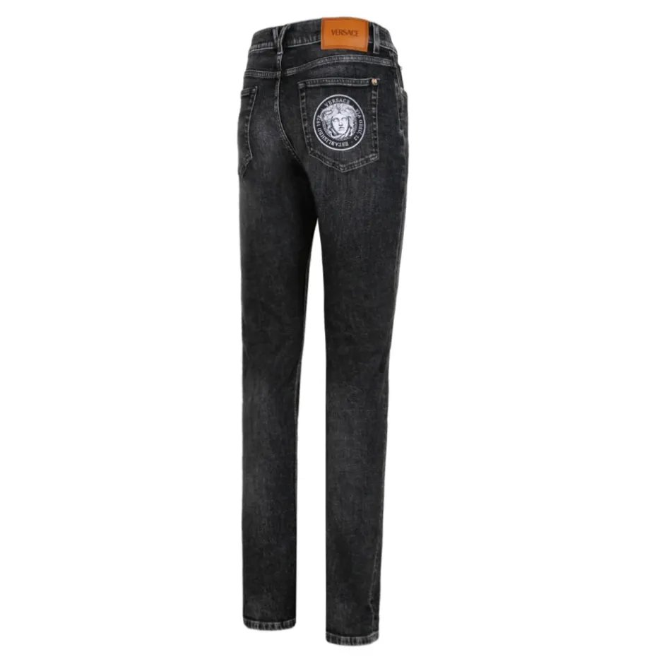 Hot Mørke La Medusa Broderi Jeans Jeans