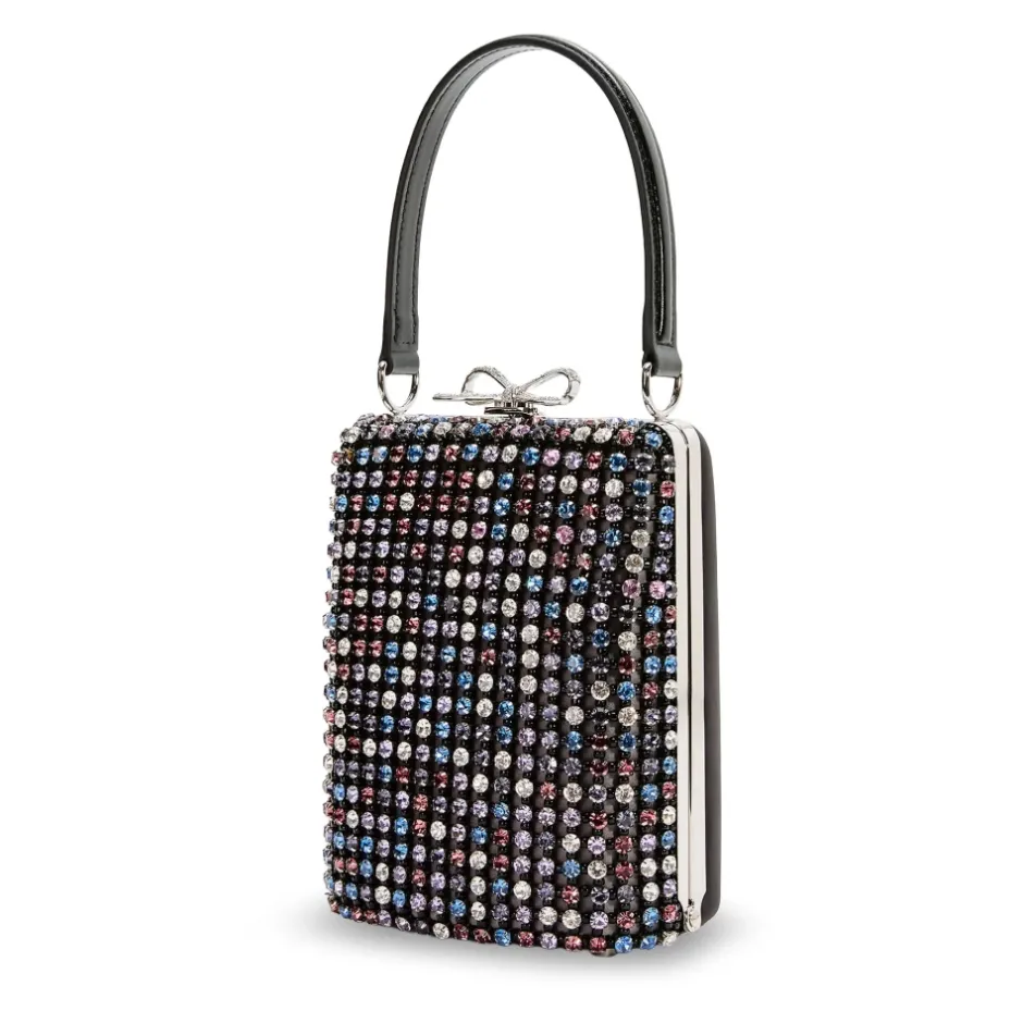 Clearance Multi Crystal Embellished Clutch Bag Dame Bæltetasker